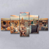 Skyline Office  New York 5 Piece Canvas Prints Wall Art Decor, Multi Panels, Mixed Canvas