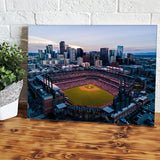 Skyline Of Denver Colorado At Sunset Stadium Baseball Canvas Wall Art - Canvas Prints, Prints for Sale, Canvas Painting, Canvas on Sale