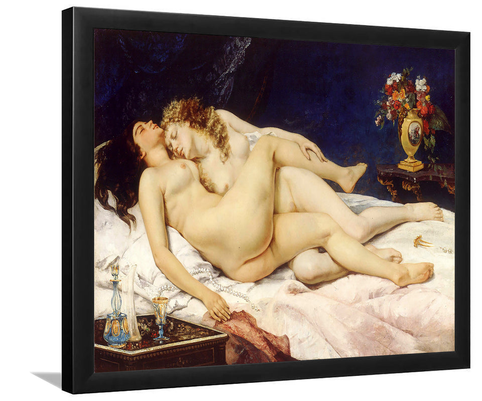 Sleeping By Gustave Courbet-Art Print,Canvas Art,Frame Art,Plexiglass Cover