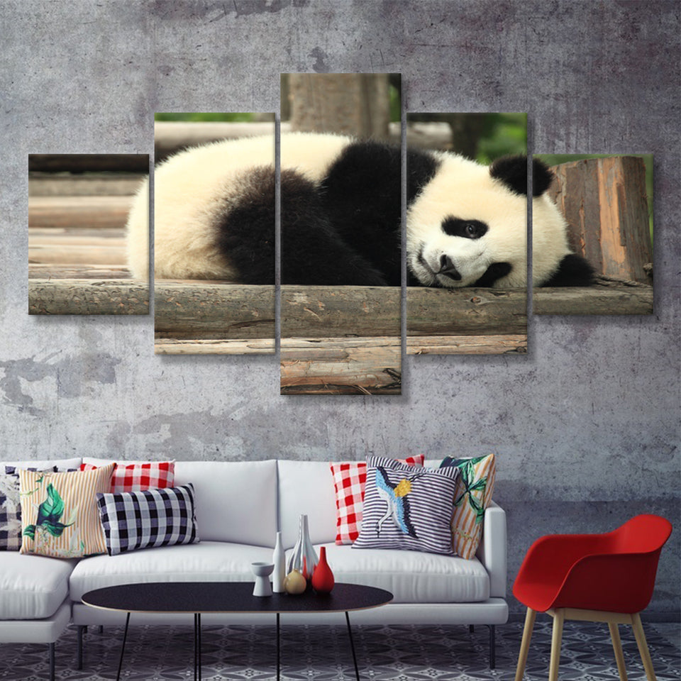 Sleeping Panda  5 Pieces Canvas Prints Wall Art - Painting Canvas, Multi Panels, 5 Panel, Wall Decor