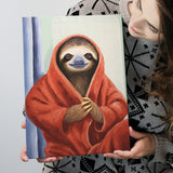 Sloth In Bathrobe, Bathroom Art Painting, Painting Art, Canvas Prints Wall Art Home Decor