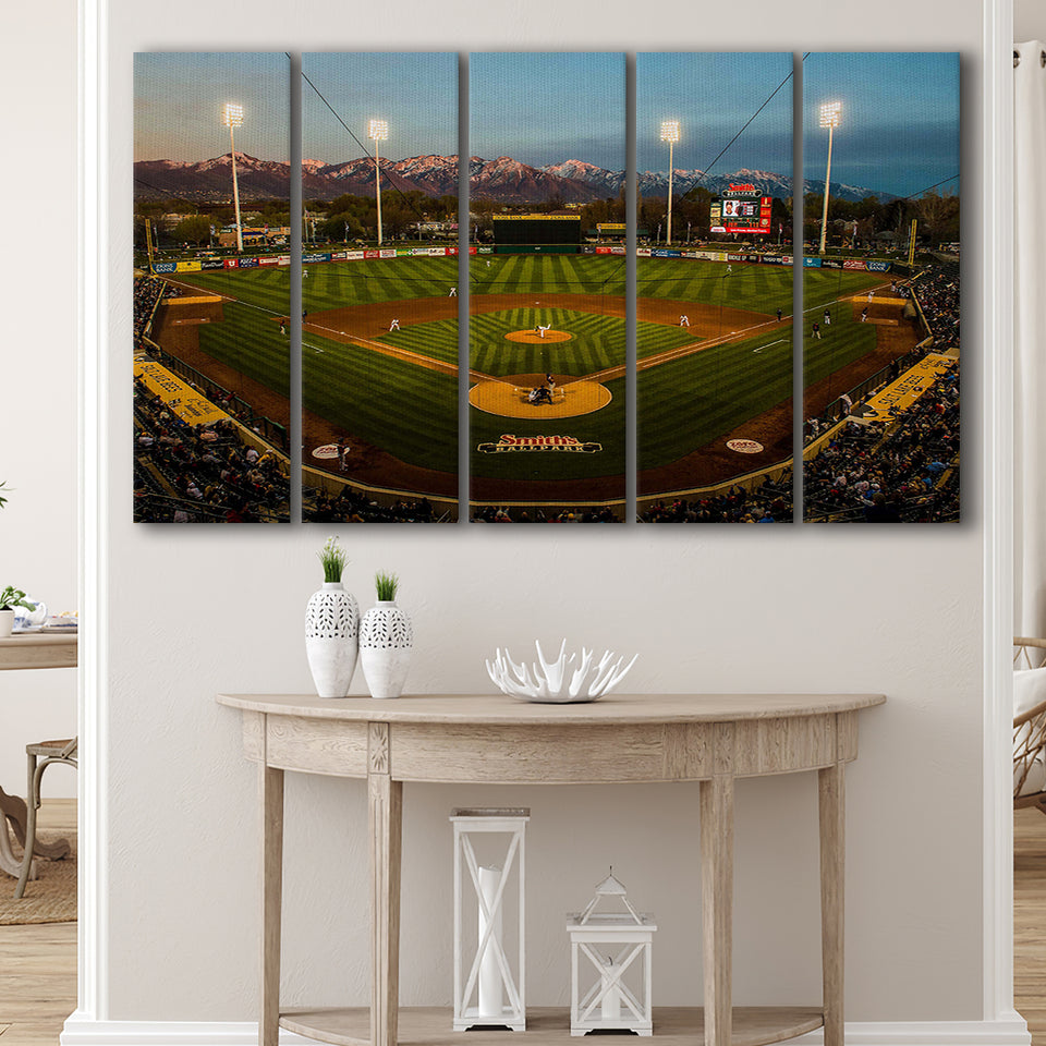 Smiths Ball Park in Salt Lake, Stadium Canvas, Sport Art, Gift for him, Multi Panels B, Canvas Prints Wall Art Decor