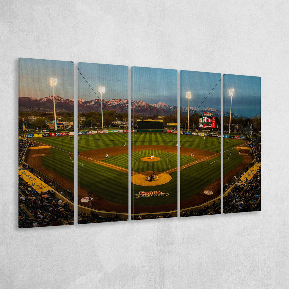 Smiths Ball Park in Salt Lake, Stadium Canvas, Sport Art, Gift for him, Multi Panels B, Canvas Prints Wall Art Decor