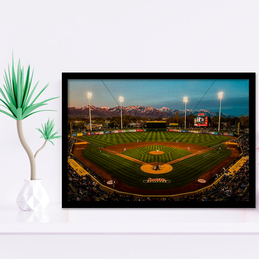 Smiths Ball Park in Salt Lake, Stadium Canvas, Sport Art, Gift for him, Framed Art Prints Wall Art Decor, Framed Picture