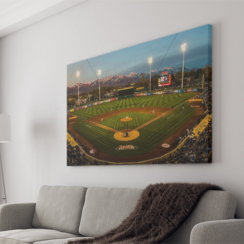 Smiths Ball Park in Salt Lake, Stadium Canvas, Sport Art, Gift for him, Fan Gift, Canvas Prints Wall Art Decor