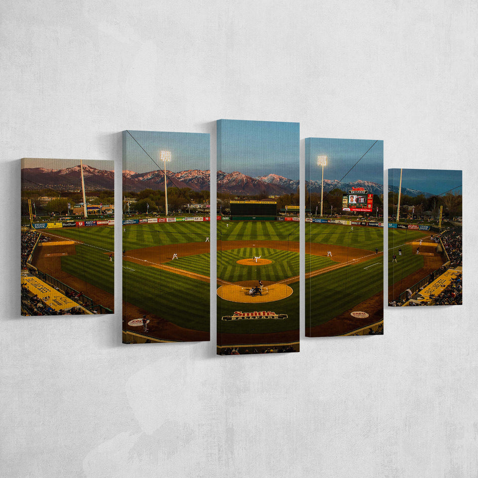 Smiths Ball Park in Salt Lake, Stadium Canvas, Sport Art, Large Canvas, Multi Panels, Canvas Prints Wall Art Decor