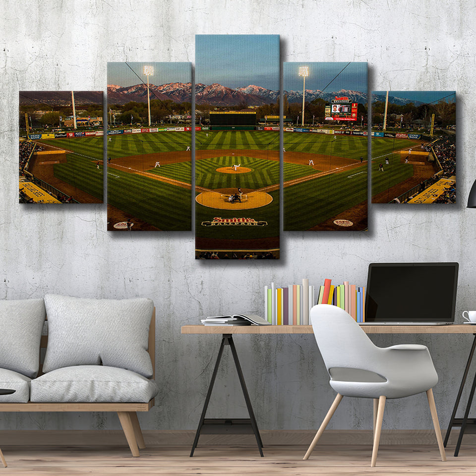 Smiths Ball Park in Salt Lake, Stadium Canvas, Sport Art, Large Canvas, Multi Panels, Canvas Prints Wall Art Decor