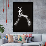 Smoking Hands Black And White Print, Vintage Black Lace Dress Framed Art Print Wall Art Decor,Framed Picture