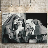 Smoking Nuns Vintage Photo Canvas Prints Wall Art - Painting Canvas, Art Prints, Wall Decor