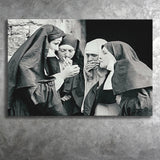 Smoking Nuns Vintage Photo Canvas Prints Wall Art - Painting Canvas, Art Prints, Wall Decor