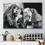Smoking Nuns Vintage Photo Canvas Prints Wall Art - Painting Canvas, Art Prints, Wall Decor