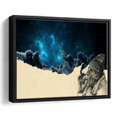 Smoking Out In Space Framed Canvas Prints Wall Art Home Decor,Floating Frame