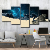 Smoking Out In Space 5 Panels, Canvas Prints Wall Art Decor, Large Canvas Art