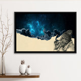Smoking Out In Space Framed Canvas Prints Wall Art Home Decor,Floating Frame