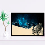 Smoking Out In Space Framed Art Prints, Wall Art,Home Decor,Framed Picture