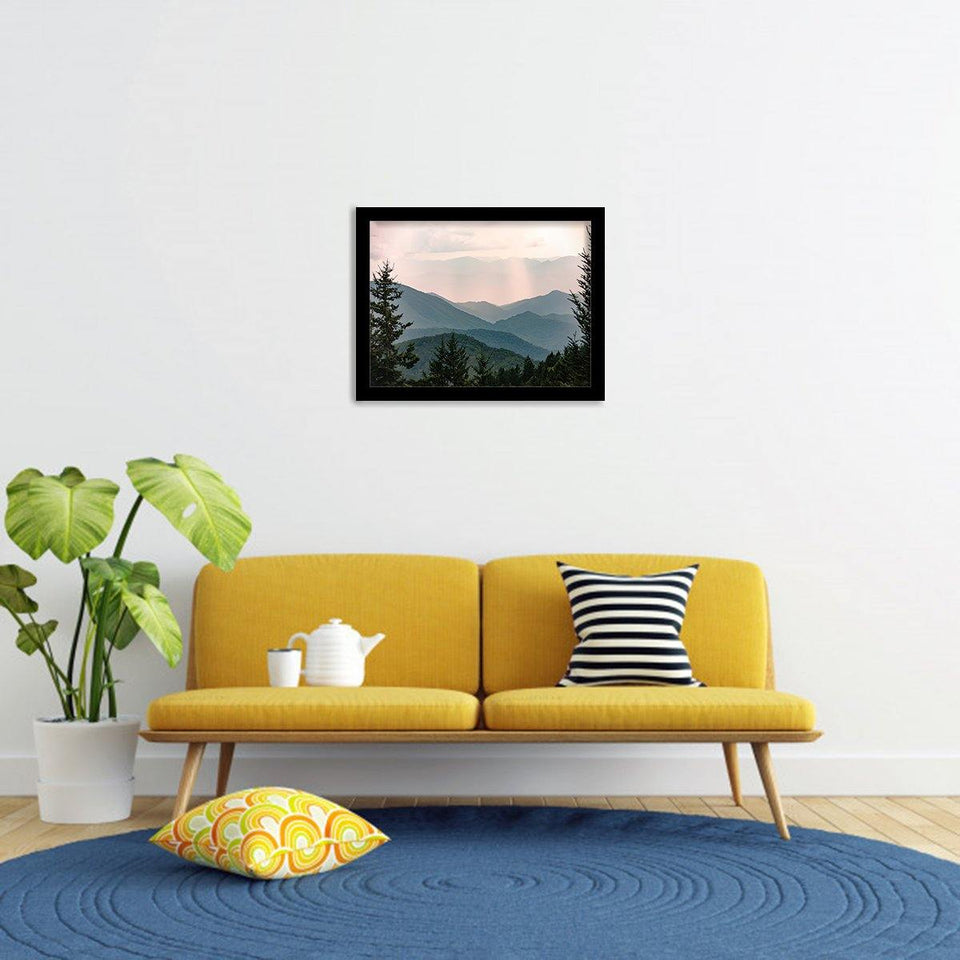 Smoky Mountain Pastel Sunset - Mountain Art, Print Art, Frame Art