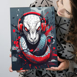 Snake Wearing Headphone, Gaming Art, Gift For Kids, Painting Art, Canvas Prints Wall Art Home Decor