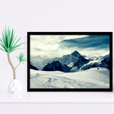 Snow Capped Mountains Framed Art Prints Wall Decor - Painting Art, Black Frame, Home Decor, Prints for Sale
