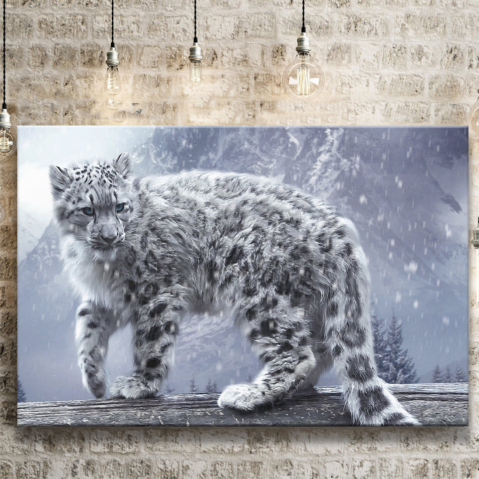 Snow Leopard Playing Canvas Prints Wall Art - Painting Canvas, Wall Decor, Canvas Art, For Sale