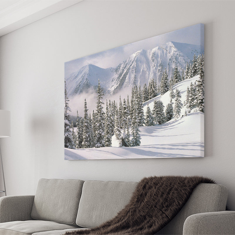 Snow Winter W Big Mountains Canvas Prints Wall Art - Painting Canvas, Home Wall Decor, Painting Prints, For Sale