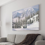Snow Winter W Big Mountains Canvas Prints Wall Art - Painting Canvas, Home Wall Decor, Painting Prints, For Sale