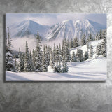 Snow Winter W Big Mountains Canvas Prints Wall Art - Painting Canvas, Home Wall Decor, Painting Prints, For Sale