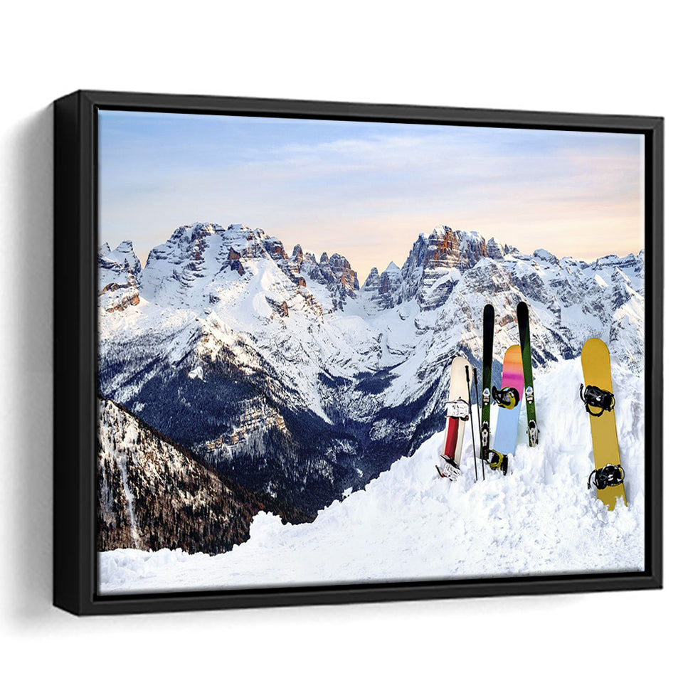 Snowboards Cool Framed Canvas Prints Wall Art Decor - Paiting Canvas, Art Prints, Floating Frame