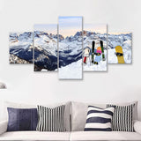 Snowboards Cool 5 Piece Canvas Prints Wall Art Decor - Painting Canvas, Multi Panels
