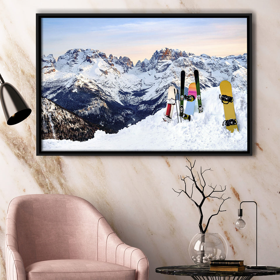 Snowboards Cool Framed Canvas Prints Wall Art Decor - Paiting Canvas, Art Prints, Floating Frame