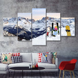 Snowboards Cool 5 Piece Canvas Prints Wall Art Decor - Painting Canvas, Multi Panels