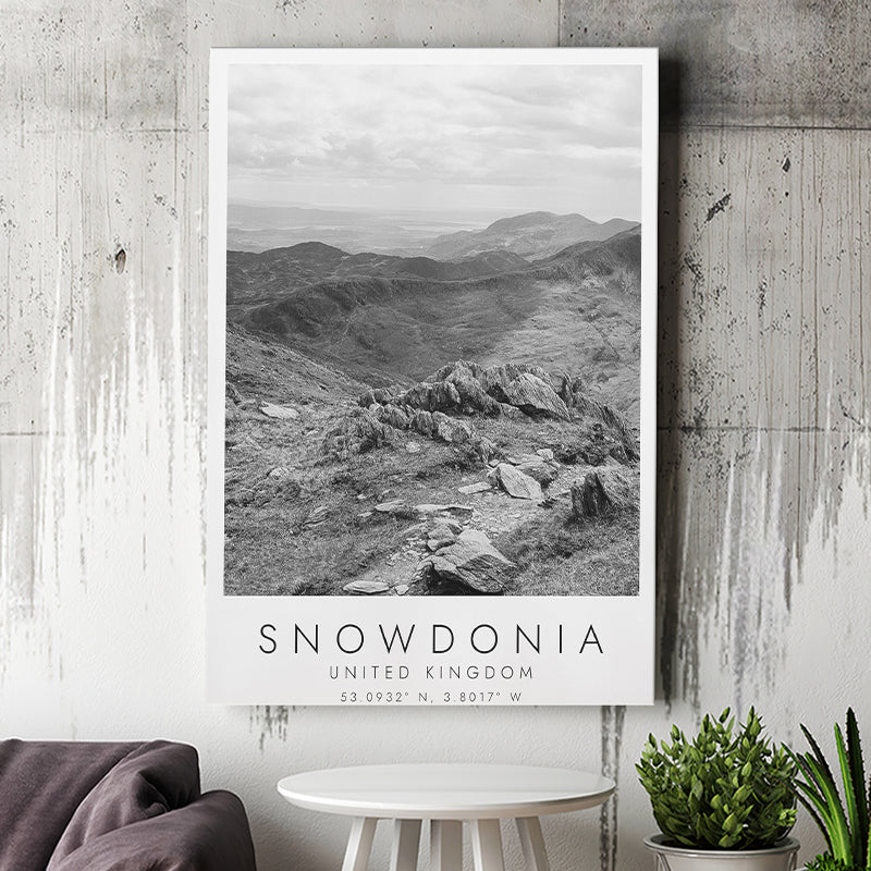 Snowdonia National Park Travel Art Black And White Decor Canvas Prints Wall Art Home Decor