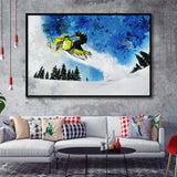 Snowmobiles Framed Canvas Prints Wall Art Decor - Painting Canvas, Framed Picture, Home Decor