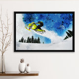 Snowmobiles Framed Canvas Prints Wall Art Decor - Painting Canvas, Framed Picture, Home Decor
