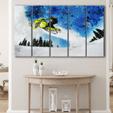 Snowmobiles 5 Piece B Canvas Prints Wall Art Decor, Multi Panels,Large Canvas, Home Decor