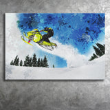 Snowmobiles Canvas Prints Wall Art Decor - Painting Canvas, Art Print, Home Decor, Ready to Hang