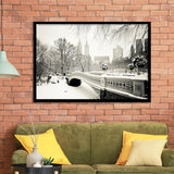 Snowy At Central Park New York City Framed Art Prints Wall Decor - Painting Prints, Wall Art, Framed Picture, Black Frame