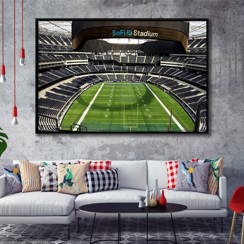 SoFi Stadium Wall Art American Football Stadium Framed Canvas Prints,Sport Stadium Art Prints, Fan Gift