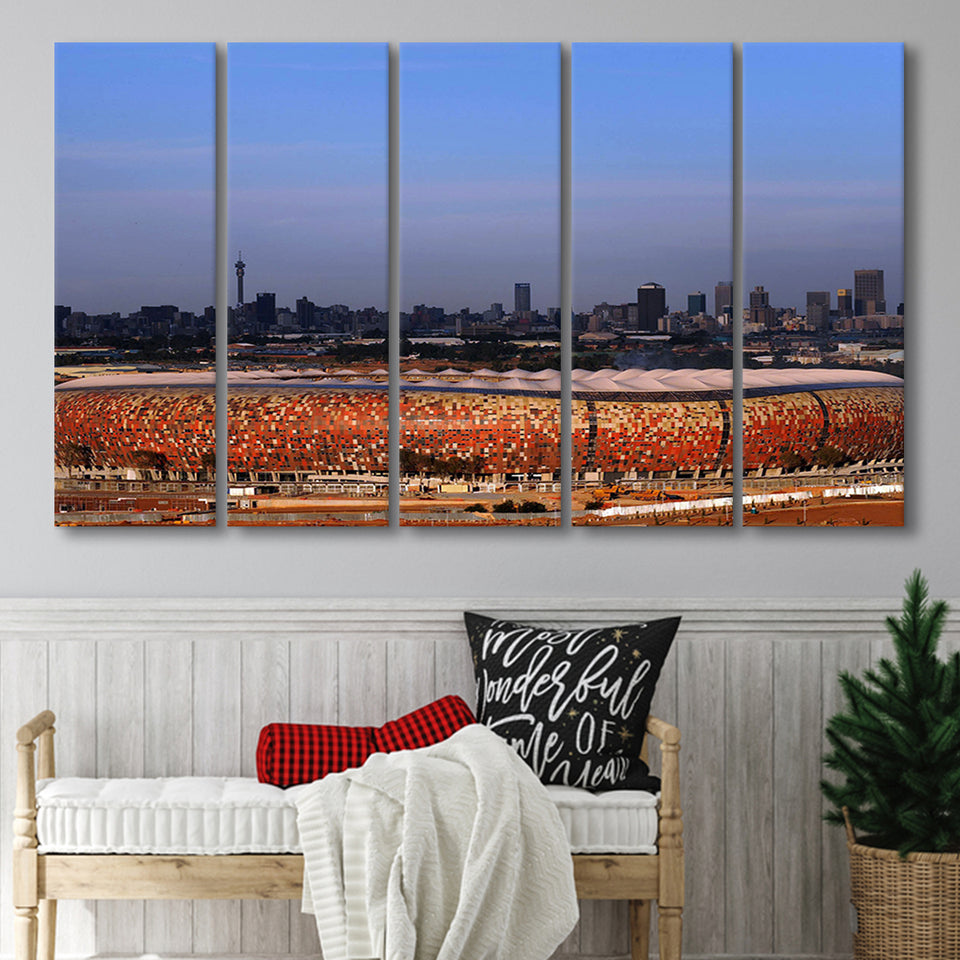 Soccer City South Africa, Stadium Canvas, Sport Art, Gift for him,100 Multi Panels B, Canvas Prints Wall Art Decor