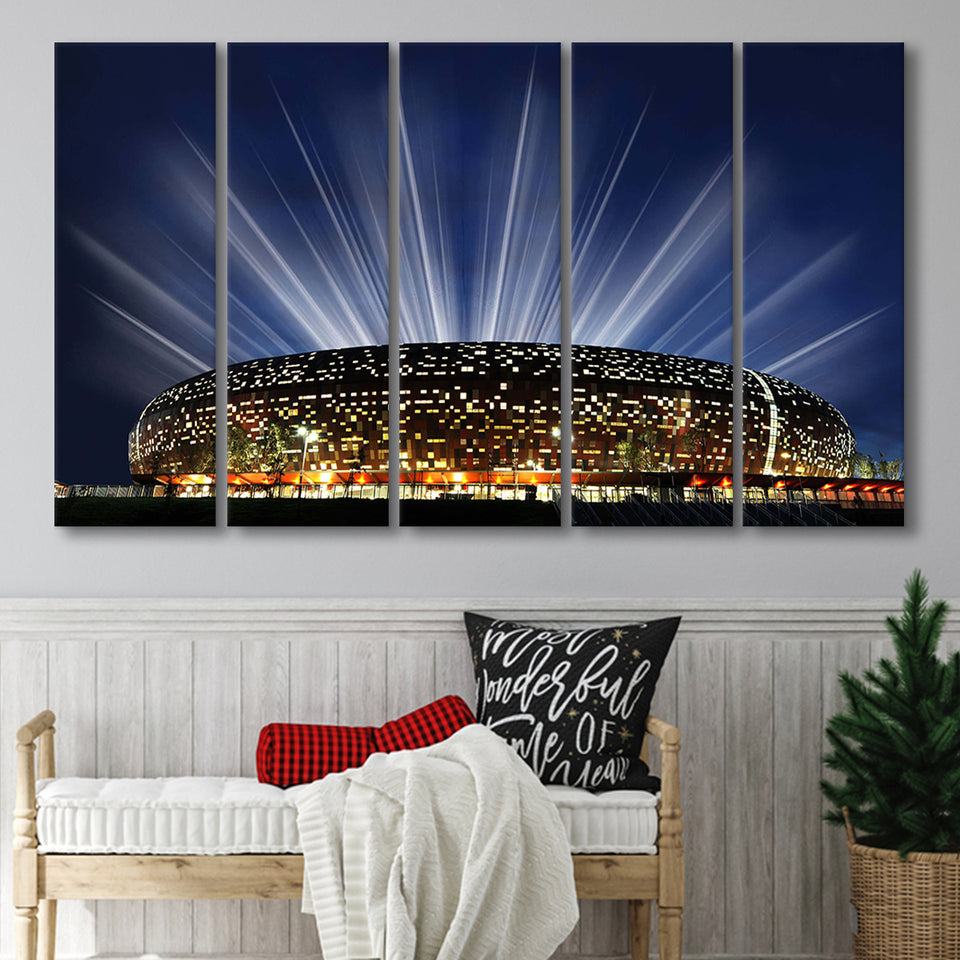 Soccer City South Africa, Stadium Canvas, Sport Art, Gift for him, Multi Panels B, Canvas Prints Wall Art Decor