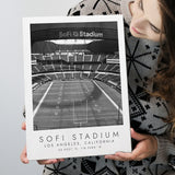 Sofi Stadium Los Angeles Rams Football Lovers Black And White Art Canvas Prints Wall Art Home Decor