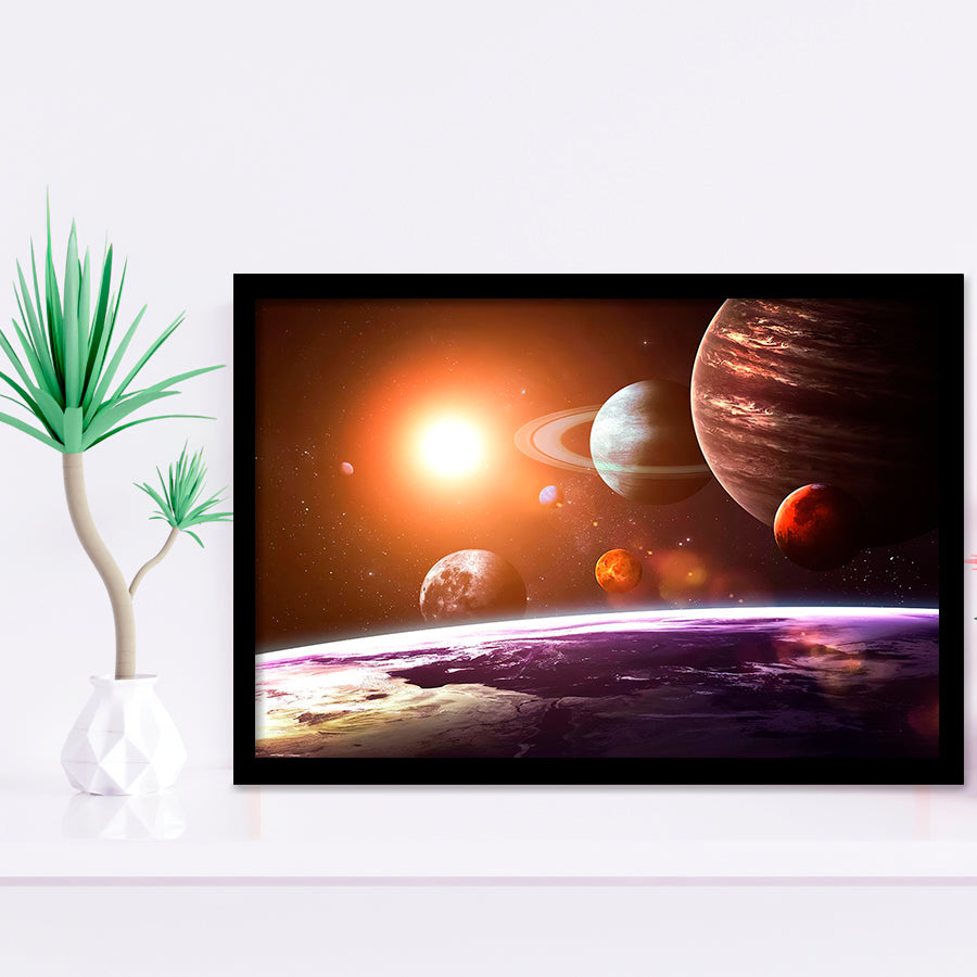 Solar System Framed Art Prints Wall Decor - Painting Art, Black Frame ...