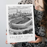 Soldier Field Chicago Bears American Football Lovers Black And White Art Canvas Prints Wall Art Home Decor