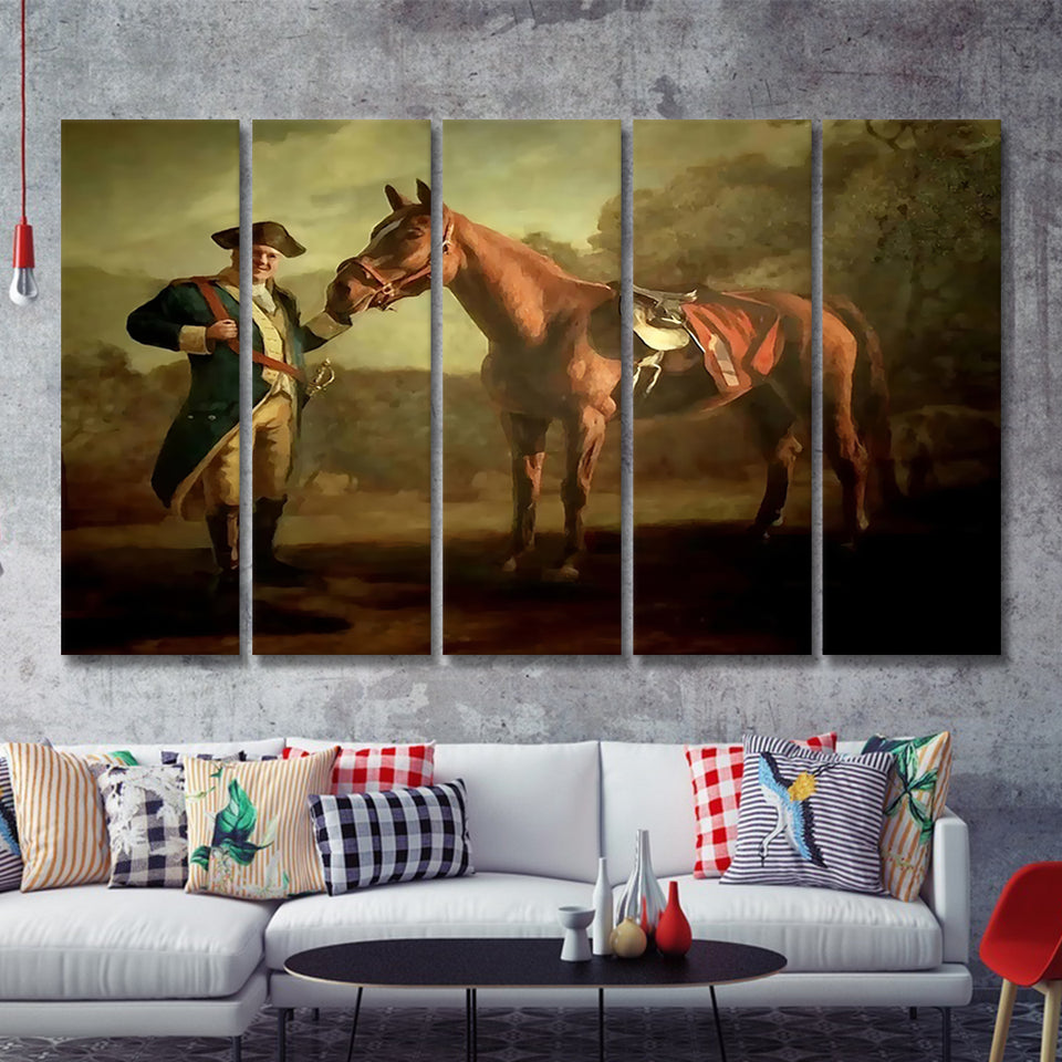 Soprano With Horse 5 Pieces B Canvas Prints Wall Art - Painting Canvas, Multi Panel