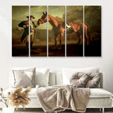 Soprano With Horse 5 Pieces B Canvas Prints Wall Art - Painting Canvas, Multi Panel