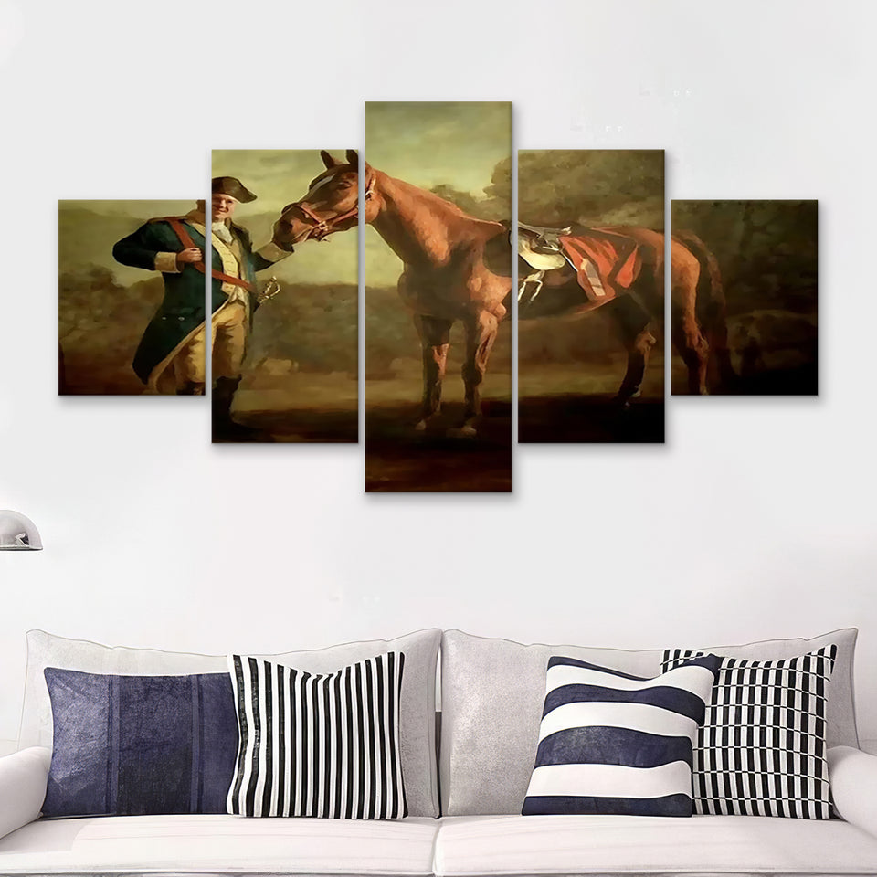 Soprano With Horse 5 Pieces Canvas Prints Wall Art - Painting Canvas, Multi Panel