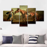 Soprano With Horse 5 Pieces Canvas Prints Wall Art - Painting Canvas, Multi Panel