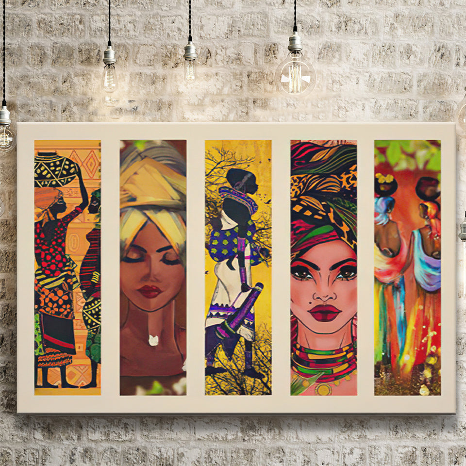 South African Collage Canvas Prints Wall Art - Painting Canvas, African Art, Home Wall Decor, Painting Prints, For Sale