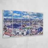South Carolina Gamecocks Williams–Brice Stadium Watercolor, 5 Pieces B, Multi Panel Canvas Prints Wall Art Decor