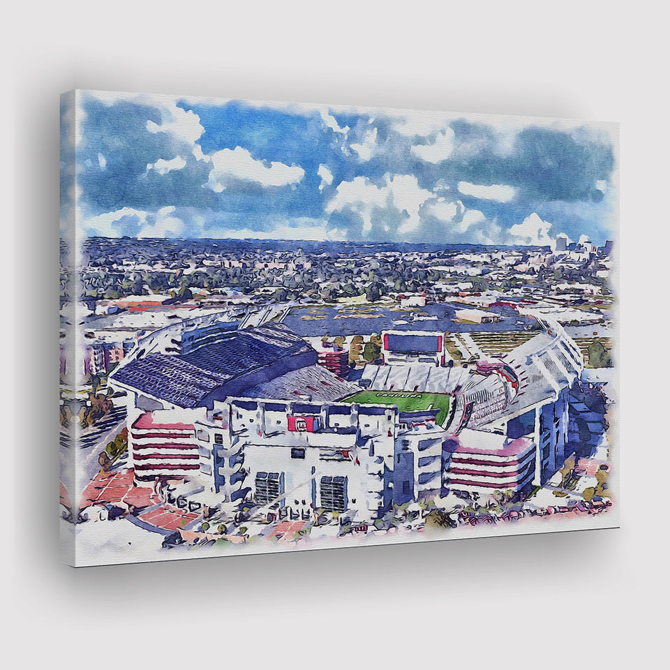 South Carolina Gamecocks Williams–Brice Stadium Watercolor, Sport Art Prints Fan Gift, Canvas Prints Wall Art Decor