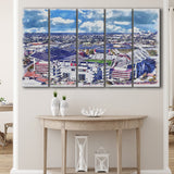 South Carolina Gamecocks Williams–Brice Stadium Watercolor, 5 Pieces B, Multi Panel Canvas Prints Wall Art Decor